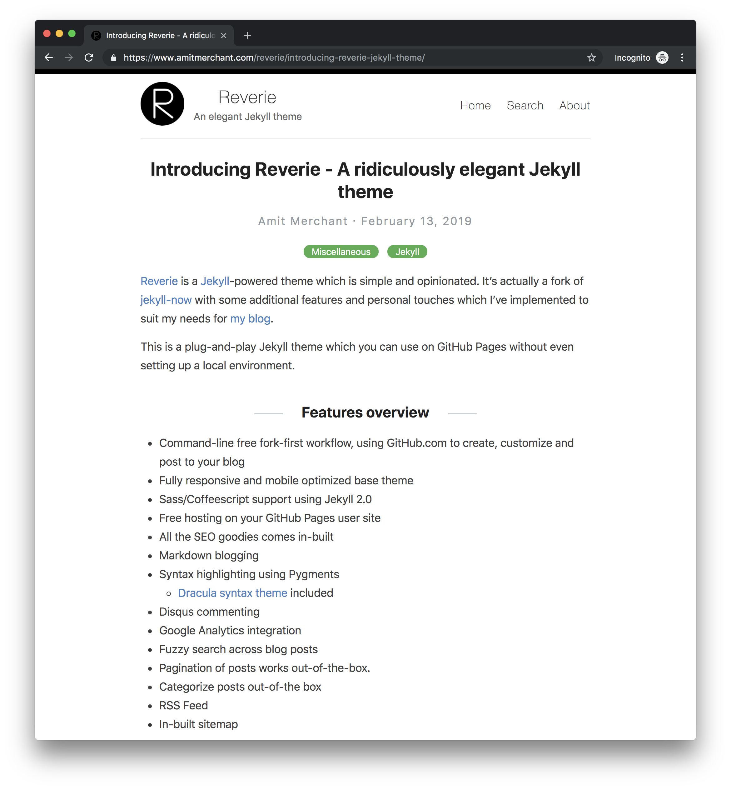 Introducing Reverie - A ridiculously elegant Jekyll theme – Kogul ...